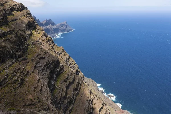 Cliffs Casas Tirma Yakınındaki San Nicols Artenara Bölgesi Gran Canaria — Stok fotoğraf