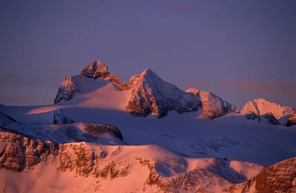 Mount Hoher Dachstein 2995M Europie Sunrise Styria Austria — Zdjęcie stockowe
