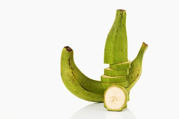 Plantains Equador Fundo Branco — Fotografia de Stock