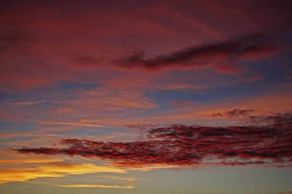 Закат Вечернее Настроение Облака Небе Верхняя Швабия Германия Европа — стоковое фото