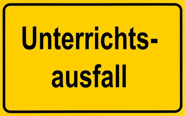 街の標識 Unterrichtsausfall ドイツ語を入力するための入力レッスンをキャンセル — ストック写真