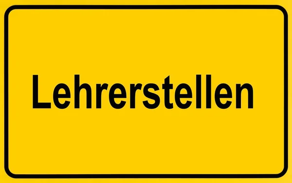Знак Межа Міста Введення Lehrerstellen Німецька Введення Викладання Робота — стокове фото