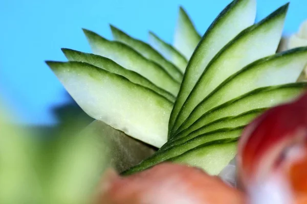 Bekijk Close Van Fanned Komkommer — Stockfoto