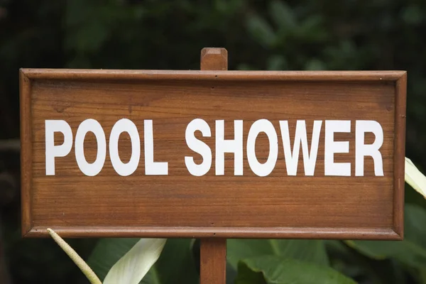 Close Sign Pool Shower — Stock Photo, Image