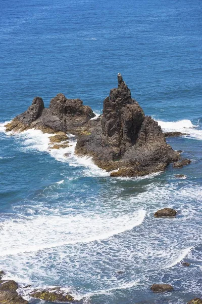 海洋水中的悬崖 Anaga Almciga 特内里费岛 加那利群岛 西班牙 — 图库照片
