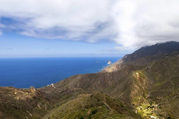 Cliffs Anaga Mountains Village Taganana Canary Islands Spain Europe — Stock Photo, Image