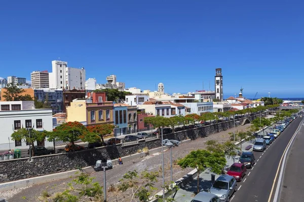 Capital Santa Cruz Tenerife Barranco Santos Steeple Nuestra Seora Concepcion — Stock Photo, Image