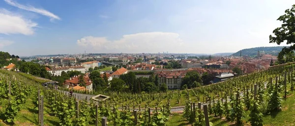 Vista Hradcany Castle District Através Cidade Mal Strana Praga República — Fotografia de Stock