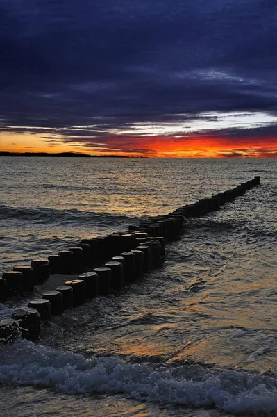 Spiaggia Del Mar Baltico Prima Del Tramonto — Foto Stock