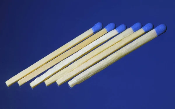 Flammable Matches Blue Surface — Stock Photo, Image