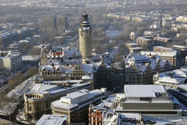 City View Leipzig New Town Hall Saxony Germany Europe — Stock Photo, Image