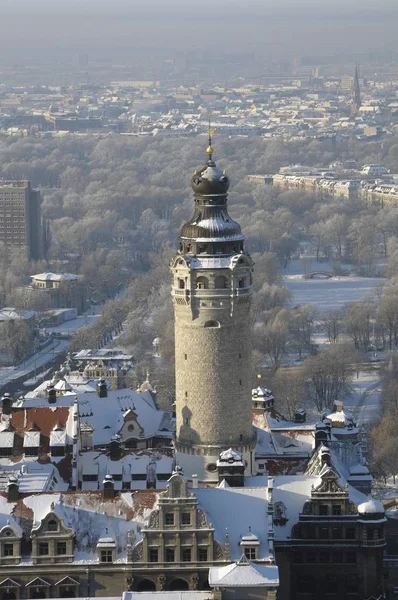 Miasto Lipsk Nowy Ratusz Saksonia Niemcy Europa — Zdjęcie stockowe