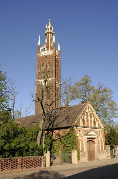 Γραφική Θέα Της Woerlitz Εκκλησίας Woerlitz Πάρκο Σαξονία Άνχαλτ Γερμανία — Φωτογραφία Αρχείου