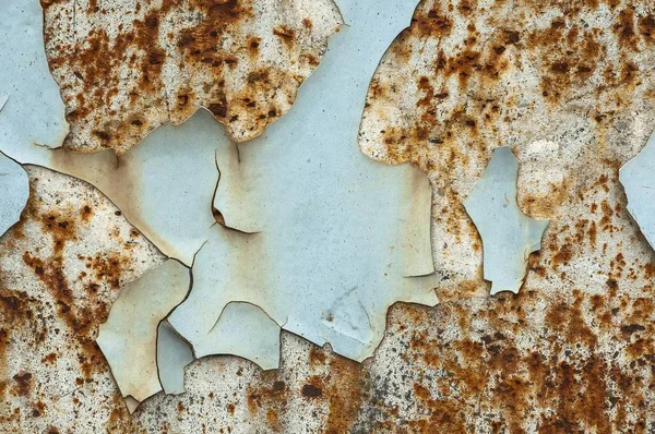 Blue Paint Peeling Rusty Surface — Stock Photo, Image