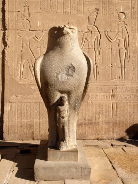 Temple of Horus Egypt statue of the falcon clipart