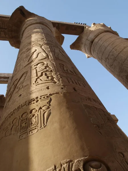 Kolommen Tempel Van Karnak Luxor Egypte — Stockfoto