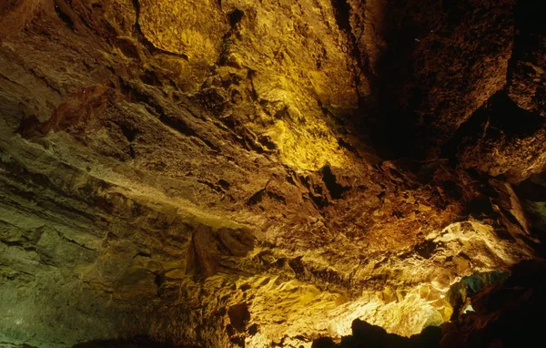 Cueva Los Verdes Lanzarote Grottor Lavastenen — Stockfoto