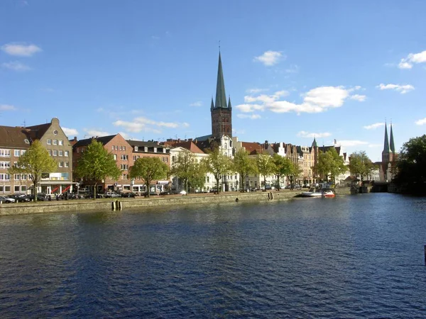 Vista Panorámica Ciudad Hanseática Luebeck Alemania Europa — Foto de Stock