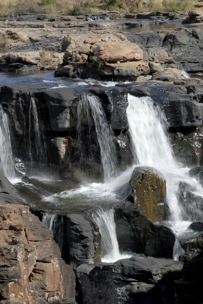 Řeka Skály Hory Bourkes Luck Potholes Blyde River Canyon Jihoafrická — Stock fotografie