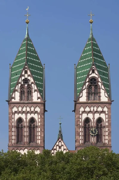 Fasada Słynnego Kościoła Najświętszego Serca Zbudowany Stylu Historycznym Konsekrowany 1897 — Zdjęcie stockowe