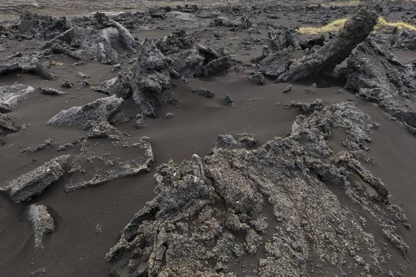 Schwarzer Sand Lava Reykjanesskagi Südliche Halbinsel Oder Reykjanes Island Europa — Stockfoto