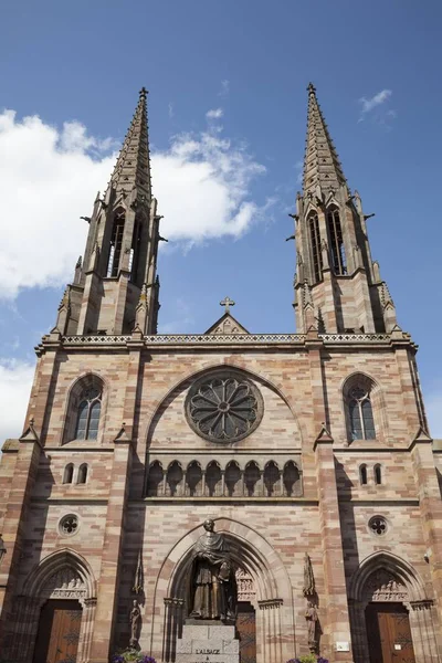Den Neogotiska Kyrkan Peter Och Paul Obernai Alsace Frankrike Europa — Stockfoto