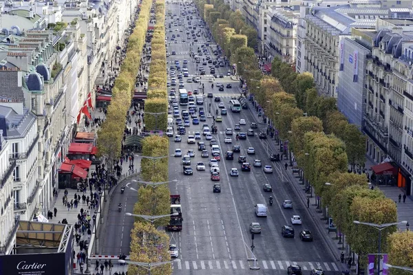 Kilátás Diadalívből Avenue Des Champs Elyses Párizs Franciaország Európa — Stock Fotó