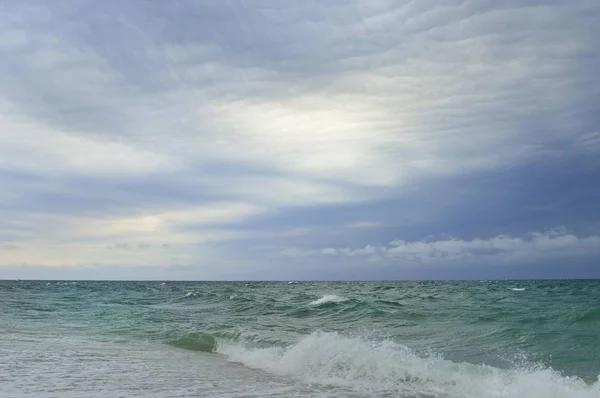 Nuvens Tempestade Sobre Mar Agitado Mari Ermi Península Sinis Oristano — Fotografia de Stock