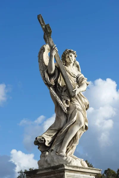 Engel Mit Kreuz Angelo Con Croce Von Ercole Ferrata Engelsstatuen — Stockfoto
