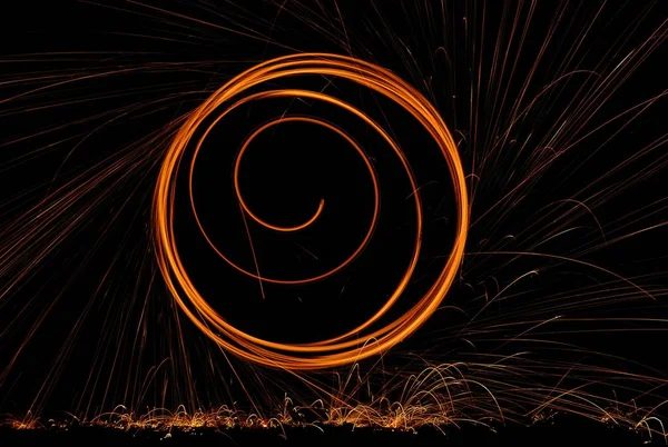 Light Painting Fireworks Sparks — Stock Photo, Image