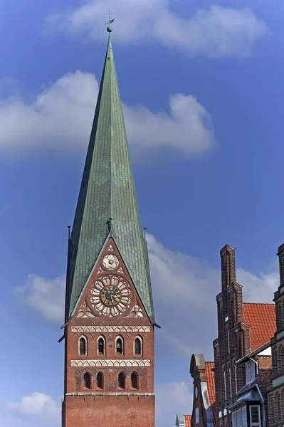 Věž Kostela Jana 1289 1470 Brick Gothic Lneburg Dolní Sasko — Stock fotografie