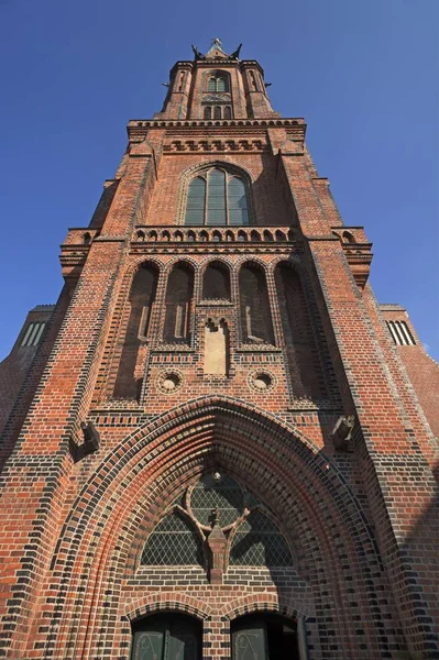 Věž Kostel Mikuláše Gotické Obrození 1895 Kostel Postavený Letech 1407 — Stock fotografie