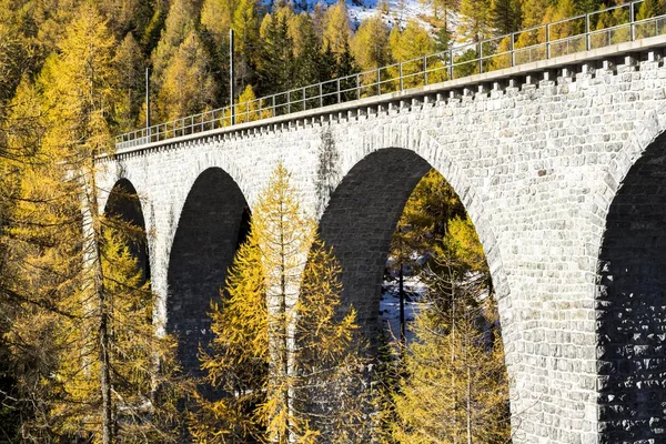 Eisenbahnbrücke Albulapass Schweiz Europa — Stockfoto