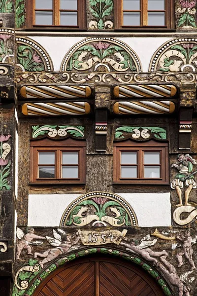 Halvtimrat Hus Haus Horst Kotte Weser Renaissance Historiska Centrum Hoxter — Stockfoto