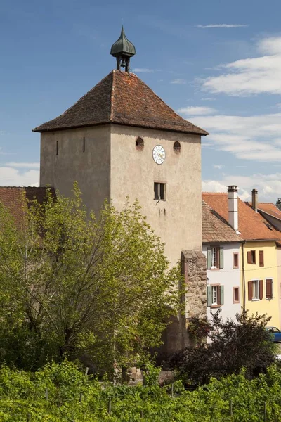 Town Gate Place Cathdrale Turckheim Alsace France Europe — Stock Photo, Image