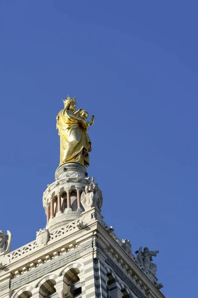 Madonna Notre Dame Garde Marseille Bouches Rhne Rgion Provence Alpes — Φωτογραφία Αρχείου