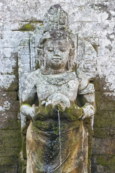 Estatua Granito Tallado Piscina Ritual Baño Cueva Elefante Goa Gajah — Foto de Stock