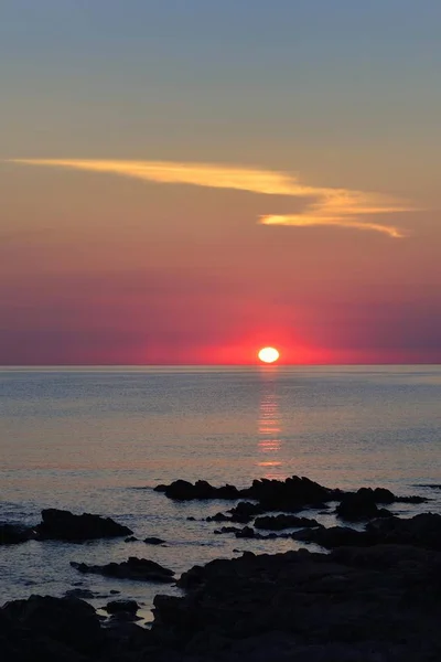 Sunset Sea San Teodoro Province Olbia Tempio Sardinia Italia Europa — Foto de Stock