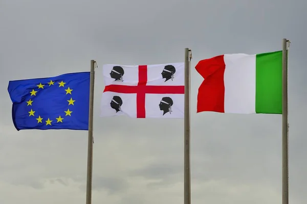 흔들리는 유럽연합 사르데냐와 이탈리아 사르데냐 이탈리아 — 스톡 사진