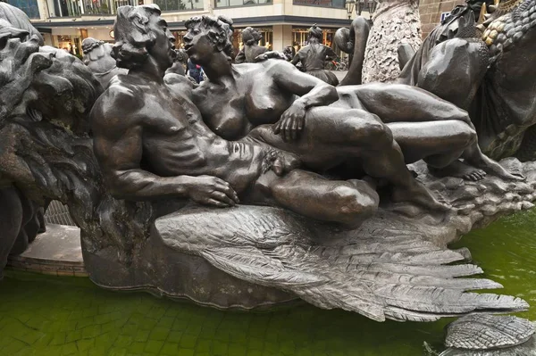 Detalle Ehekarussel Hans Sachs Brunnen Fuente Jrgen Weber 1984 Nuremberg —  Fotos de Stock