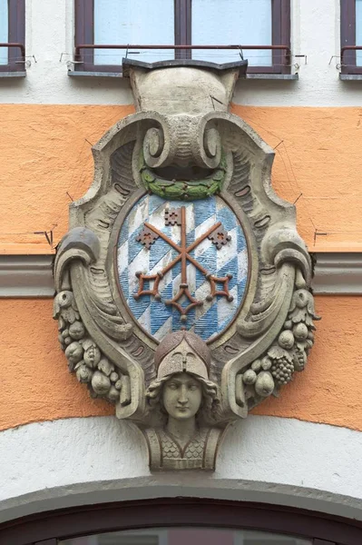 Escudo Armas Antiguo Ayuntamiento Stadtamhof 1827 Ratisbona Alto Palatinado Baviera — Foto de Stock