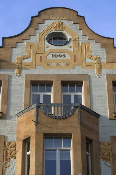 Fachada Superior Edifício Art Nouveau 1905 Nuremberga Franconia Médio Baviera — Fotografia de Stock