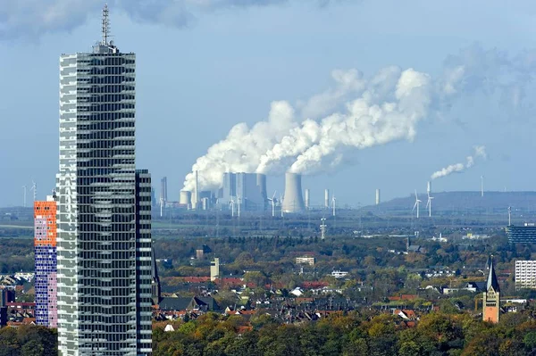 Πύργος Klinturm Στο Mediapark Σταθμός Ηλεκτροπαραγωγής Καύση Άνθρακα Neurath Του — Φωτογραφία Αρχείου