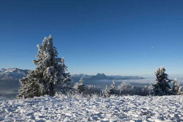 Vista Invernal Desde Gaisberg Hochstaufen Salzburgo Austria Europa — Foto de Stock