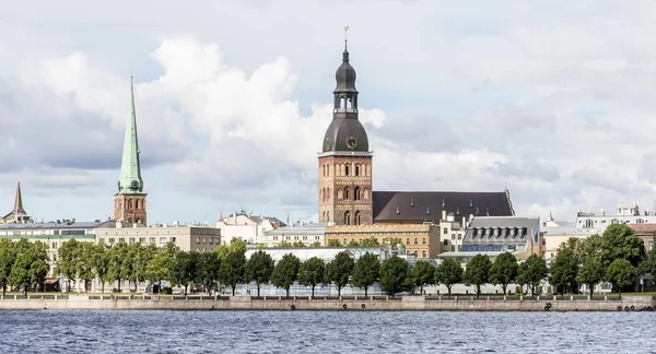 Centro Storico Con Rive Del Fiume Daugava Dvina Occidentale Con — Foto Stock