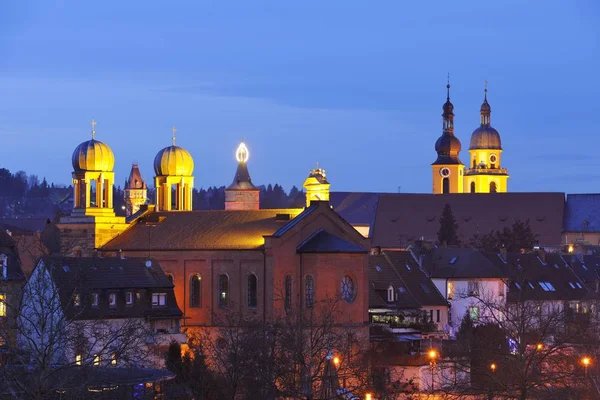 Paesaggio Urbano Con Vecchia Sinagoga Kitzingen Bassa Franconia Baviera Germania — Foto Stock