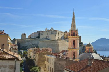The church of Sainte-Marie-Majeure and the citadel of Calvi, Balagne, Haute-Corse, Corsica, France, Europe clipart