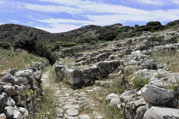 Minoan Settlement Archaeological Excavations Gourni Crete Greece Europe — Stock Photo, Image