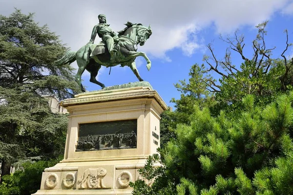 Equestrian Statue Giuseppe Garibaldi Giardini Della Lizza Siena Province Siena — Stock Photo, Image
