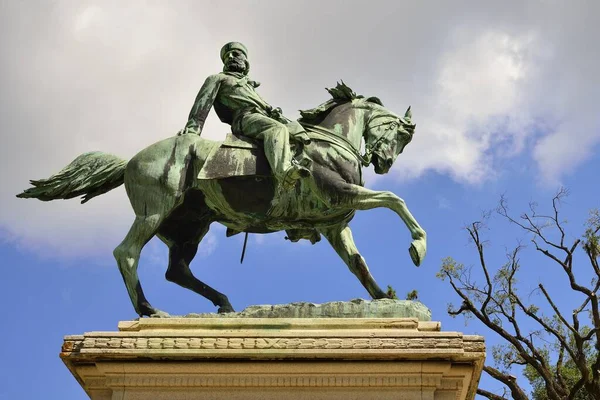 Statue Équestre Giuseppe Garibaldi Dans Les Giardini Della Lizza Sienne — Photo
